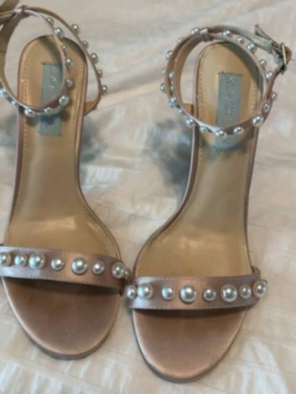 Betsey Johnson Pearl-Embellished Ankle-Strap